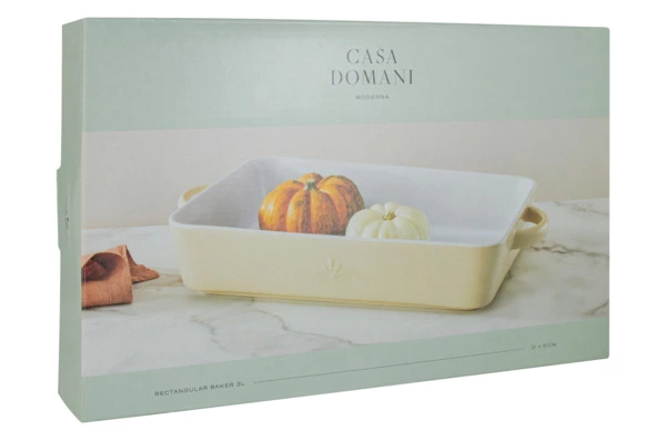 Блюдо прямоугольное Casa Domani Moderna 31х21 см, керамика, кремовый, п/к