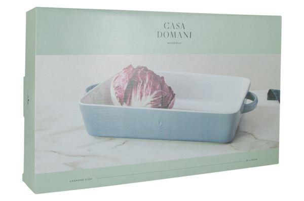Блюдо прямоугольное Casa Domani Moderna 35х23 см, керамика, серо-голубой, п/к