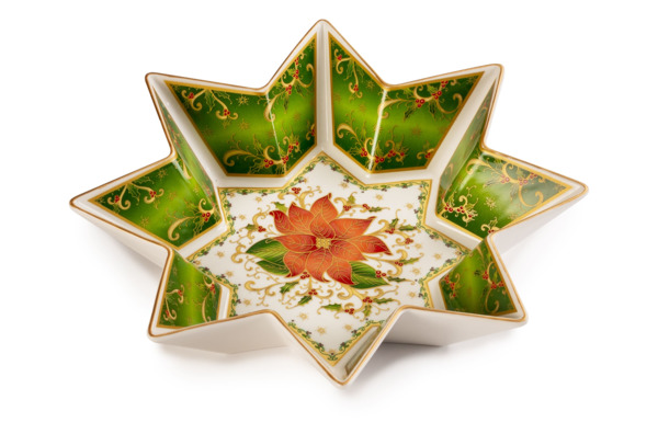 Салатник Lamart Palais Royal Рождественская звезда 25 см, форма звезда, фарфор