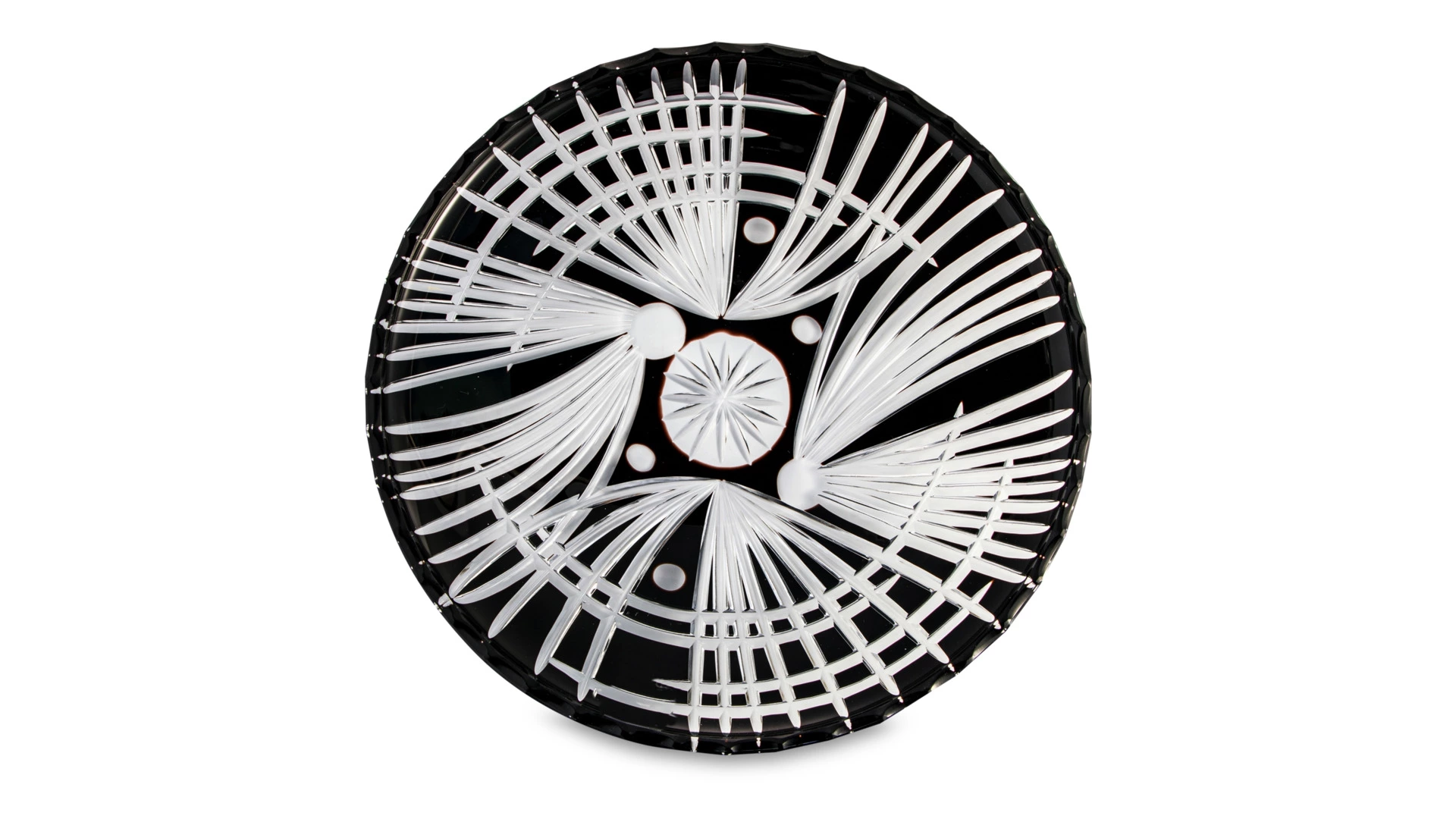 Блюдо декоративное ГХЗ 39 см, хрусталь, черный