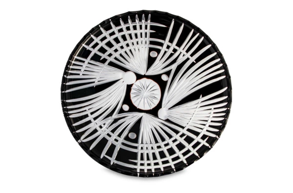 Блюдо декоративное ГХЗ 39 см, хрусталь, черный