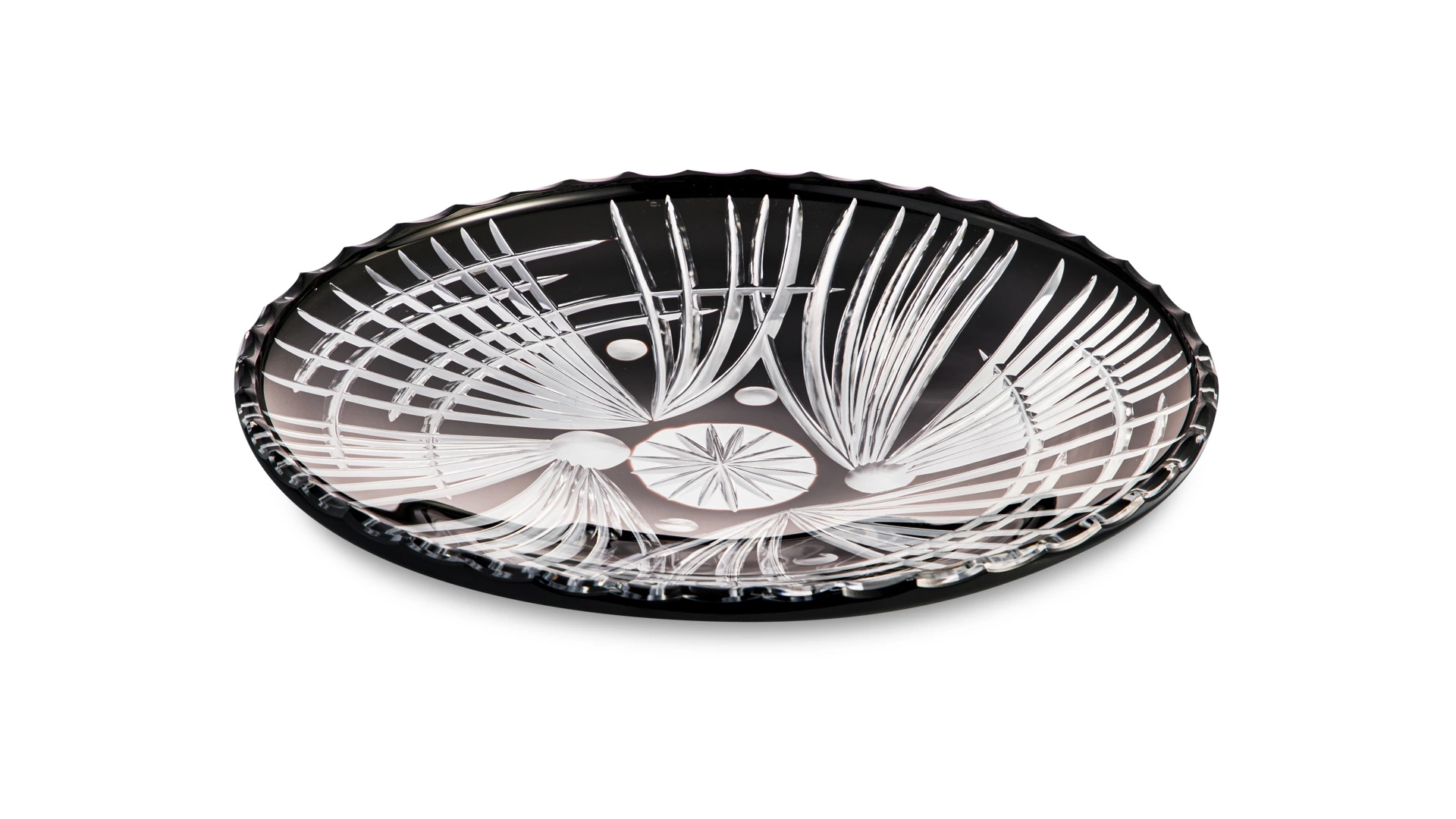 Блюдо декоративное ГХЗ 39 см, хрусталь, черный