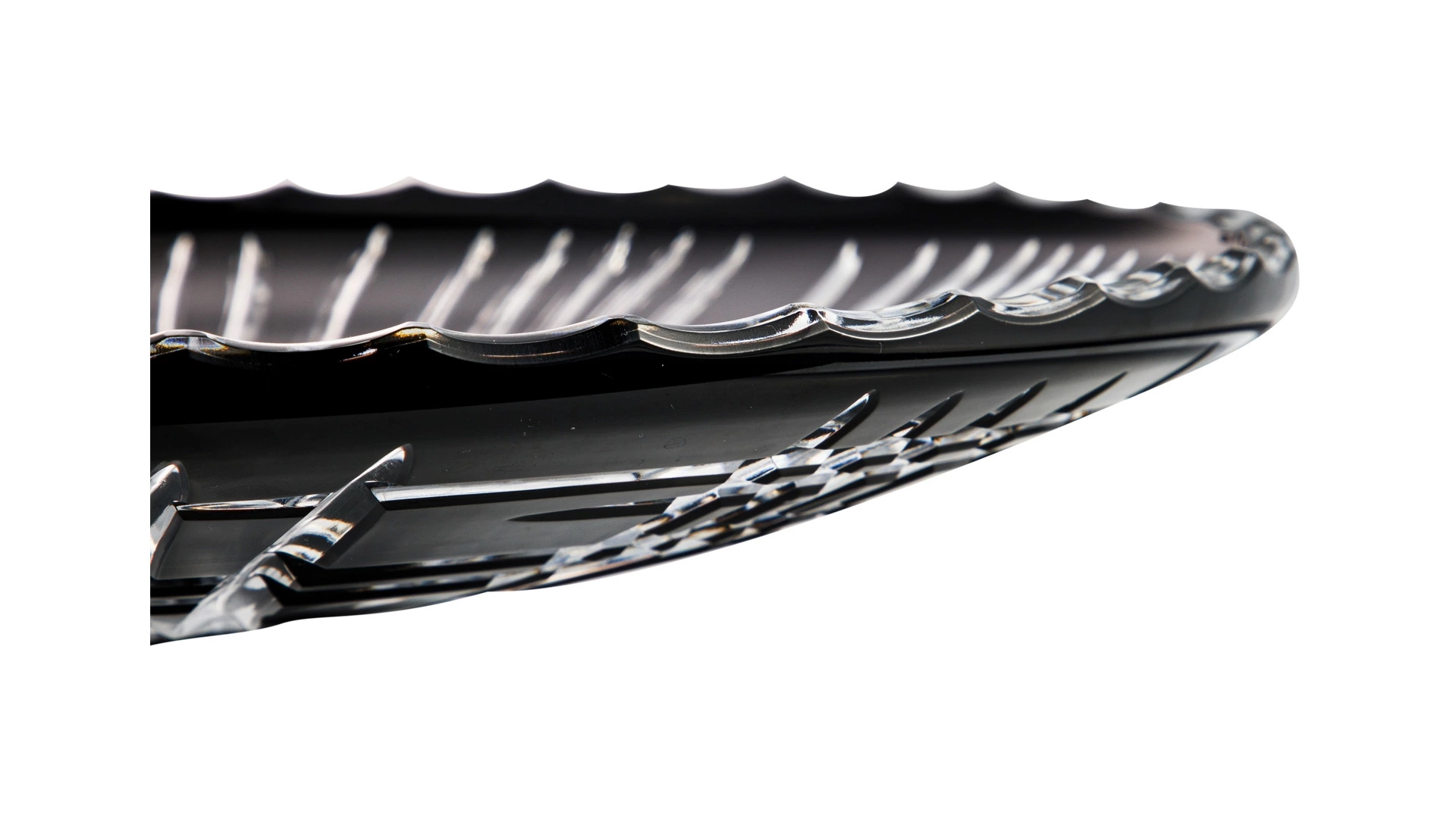 Блюдо декоративное ГХЗ 39 см, хрусталь, черный