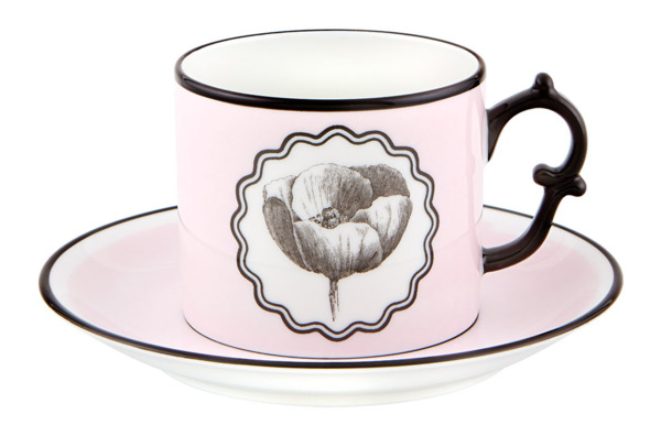 Набор чашек чайных с блюдцами Vista Alegre Гербарий 230 мл, 2 шт, зеленый, розовый, фарфор