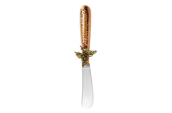 Нож для масла кованый Кольчугинский мельхиор Бабочки с чернью, медь