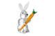 Фигурка Duccio di Segna Кролик с морковкой 22 см, прозрачная