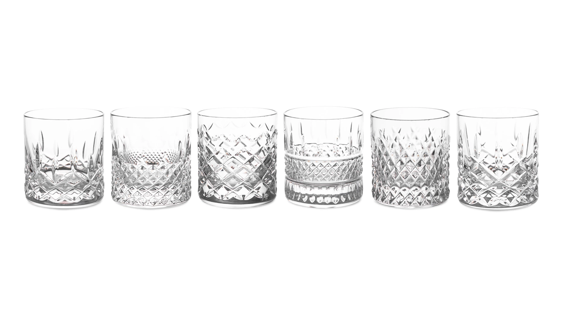 Набор стаканов для виски Waterford Лисмор 207 мл, 6 видов, 6 шт