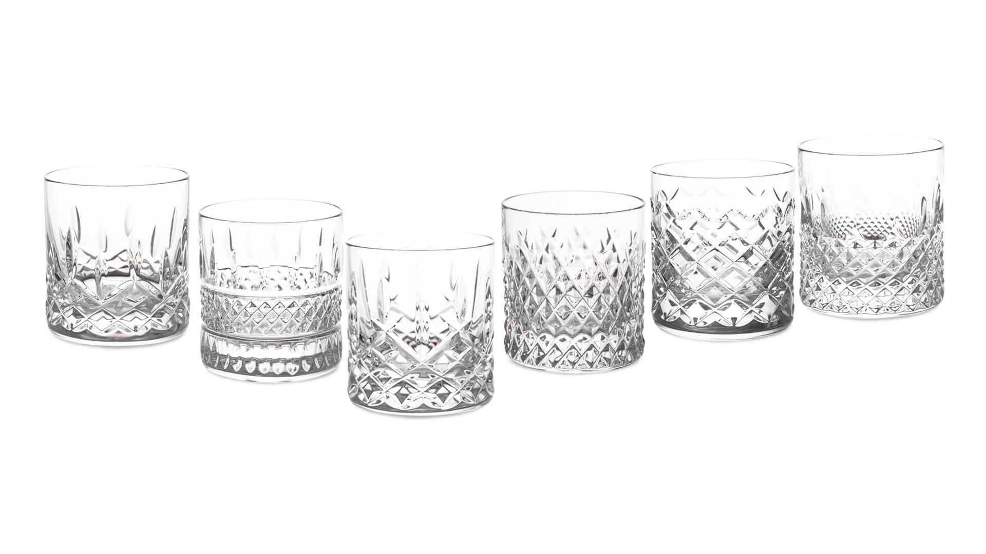 Набор стаканов для виски Waterford Лисмор 207 мл, 6 видов, 6 шт