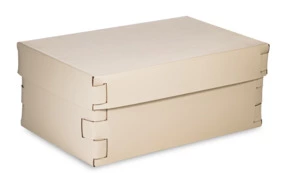 Коробка ADJ Snob 32x20х13,5 см, кожа натуральная, панна котта, п/к