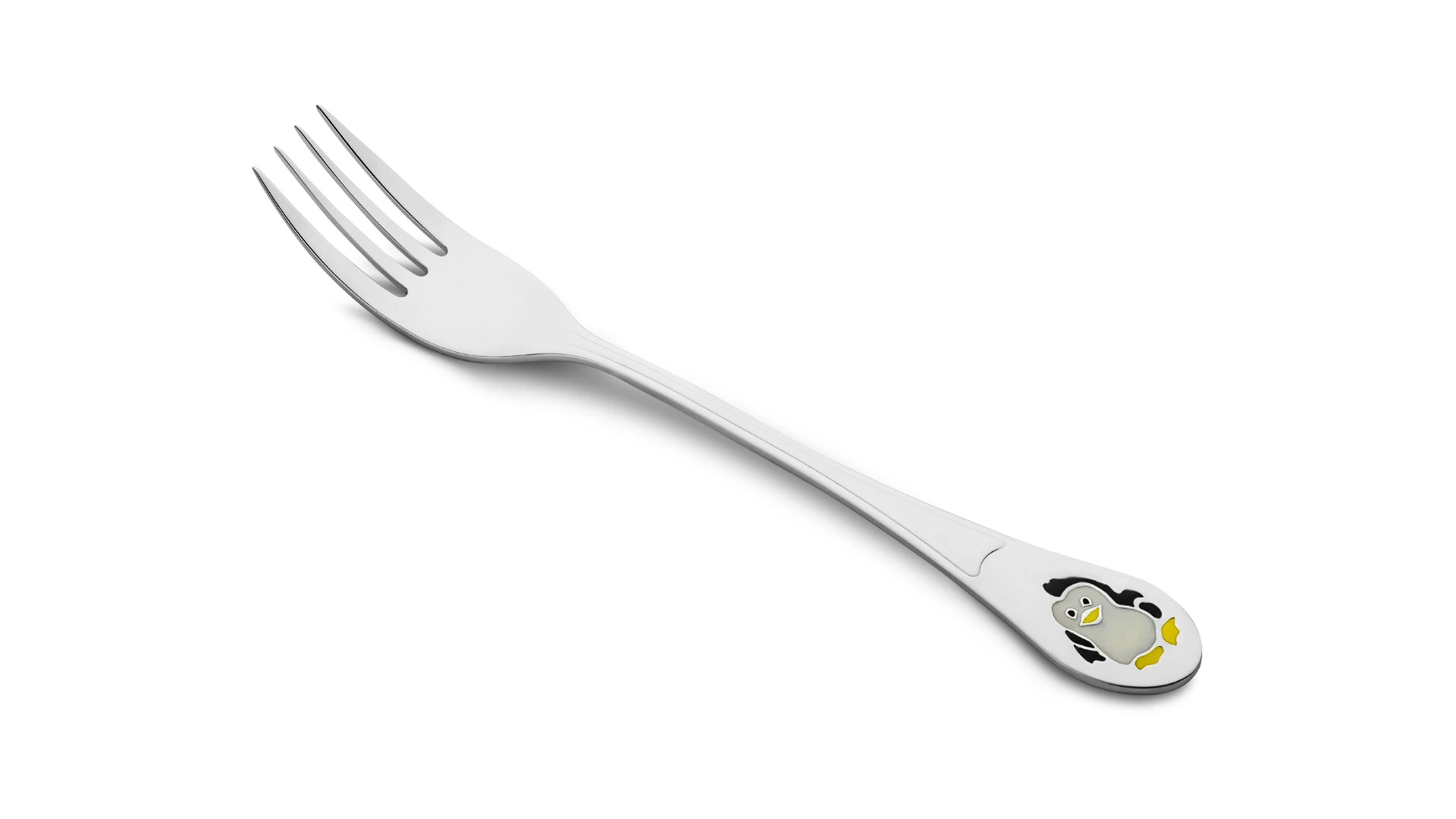 Вилка детская Русские самоцветы Пингвин 33,64 г, серебро 925