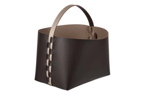 Корзина с ручкой ADJ Helena 35x30х26 см, кожа натуральная, шоколад