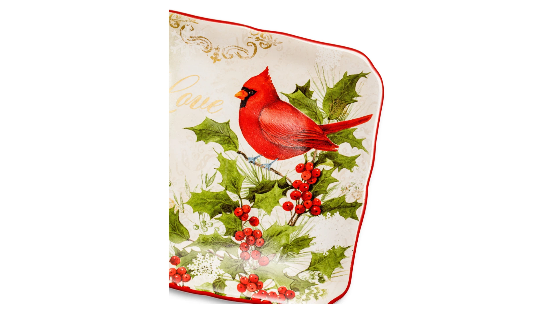 Тарелка пирожковая квадратная Certified Int. Красочная зима Любовь 15 см, керамика