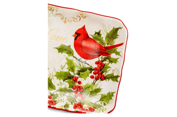 Тарелка пирожковая квадратная Certified Int. Красочная зима Любовь 15 см, керамика