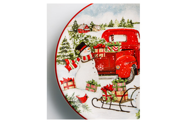 Тарелка пирожковая Certified Int. Домой на Рождество Снеговички 16 см, керамика