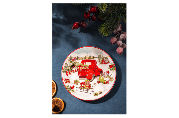 Тарелка пирожковая Certified Int. Домой на Рождество Снеговички 16 см, керамика