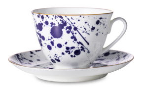 Чашка чайная с блюдцем ИФЗ Весенняя Настроение Splash 250 мл, фарфор костяной