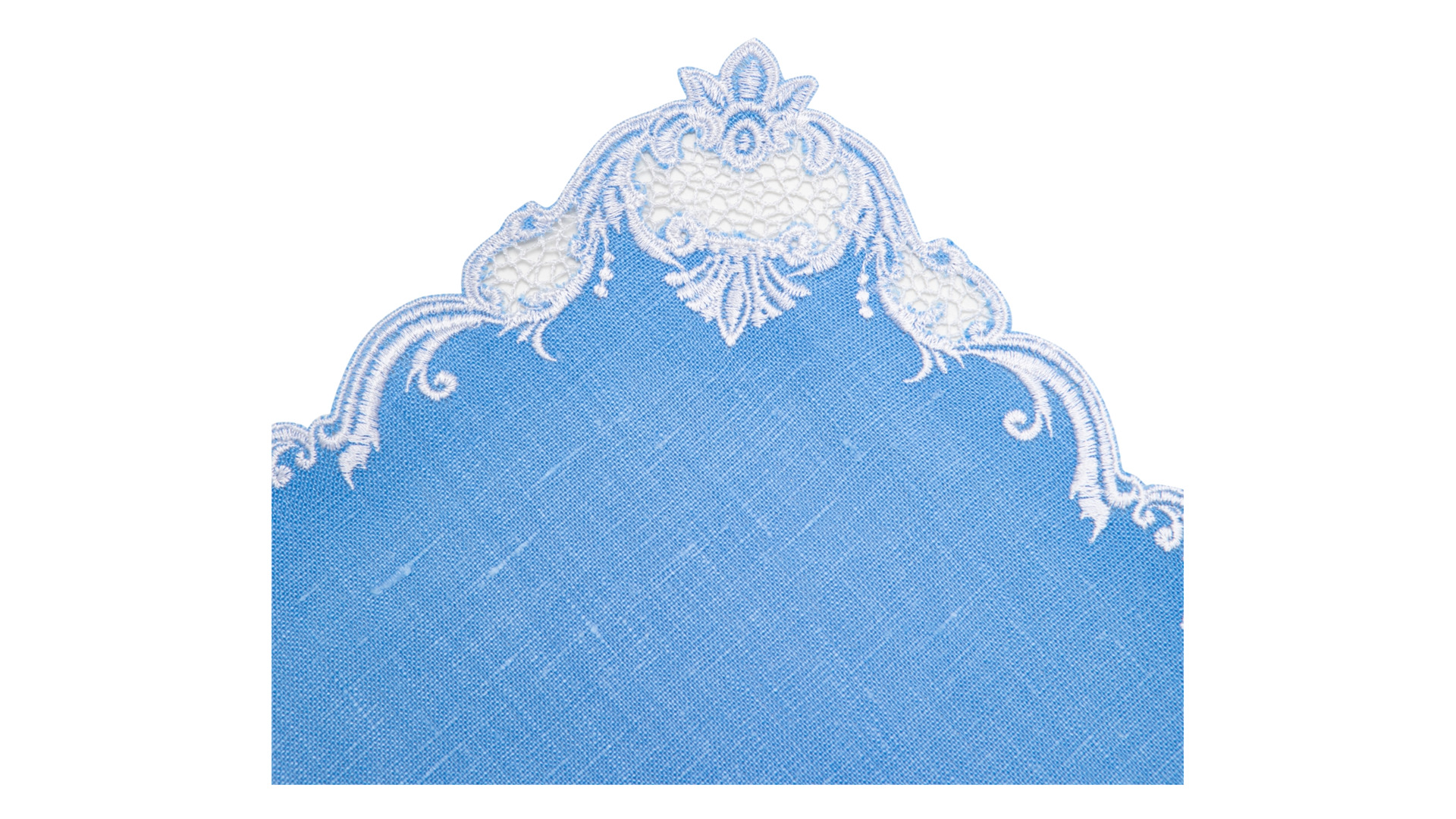 Салфетка сервировочная Венизное кружево Лира 40х40 см, лен, голубой