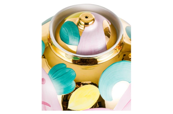 Чайник Дулевский фарфоровый завод Русский Розовая птица 4,5 л, фарфор твердый