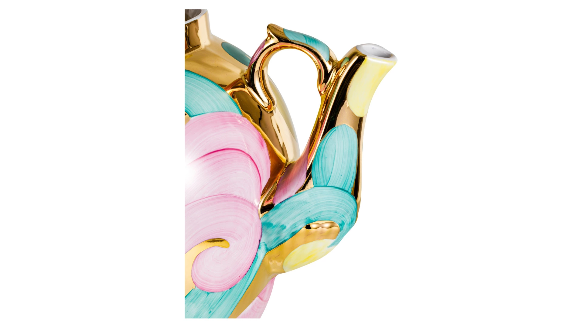 Чайник Дулевский фарфоровый завод Русский Розовая птица 4,5 л, фарфор твердый