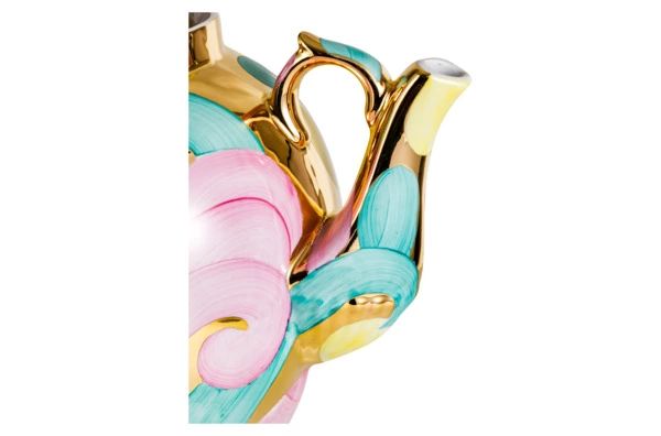 Чайник Дулевский фарфоровый завод Русский Розовая птица 4,5 л, фарфор твердый