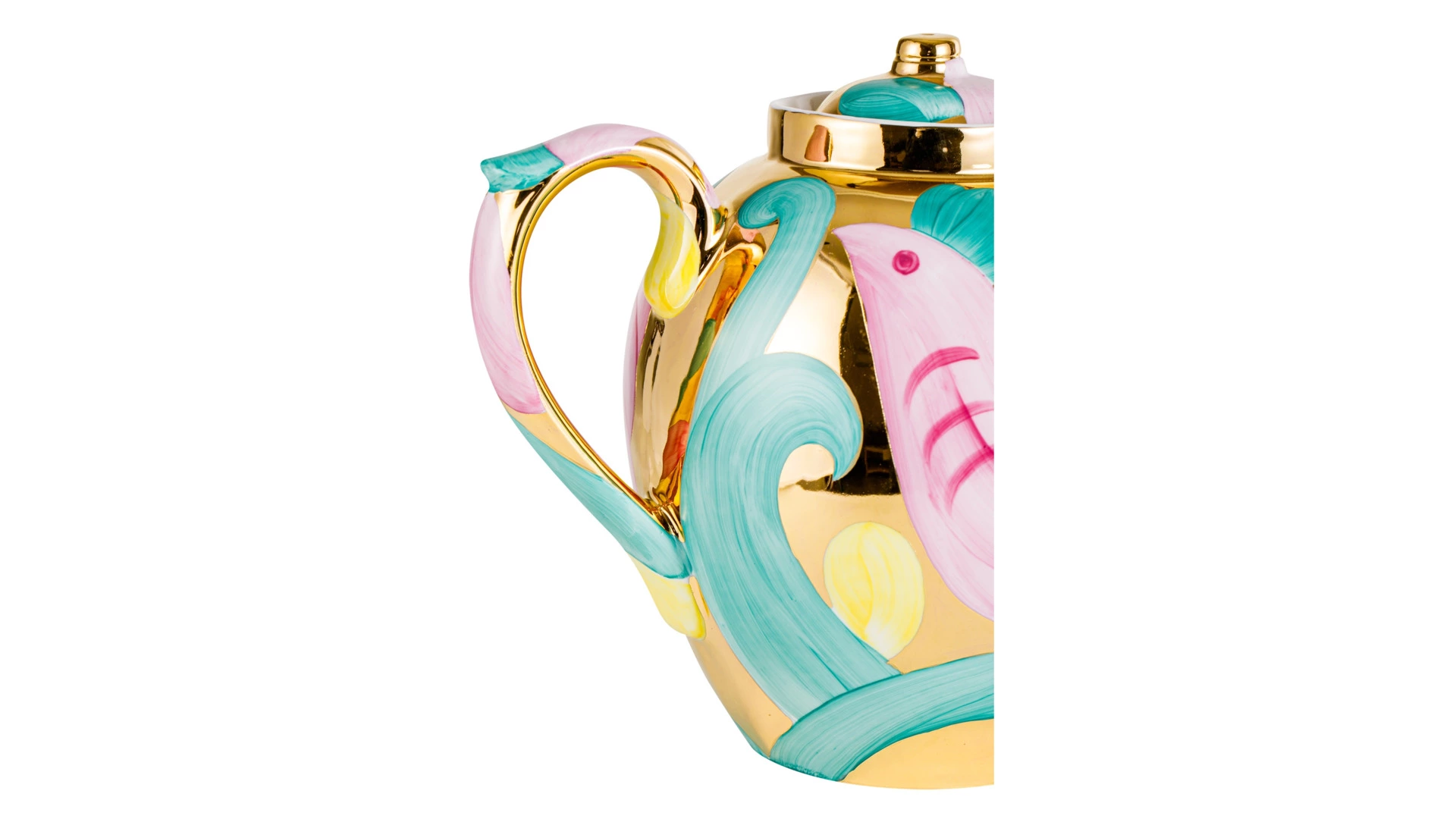 Чайник Дулевский фарфоровый завод Русский Розовая птица 4,5 л, фарфор твердый