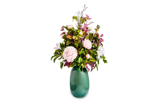 Букет пионов с клематисами из холодного фарфора