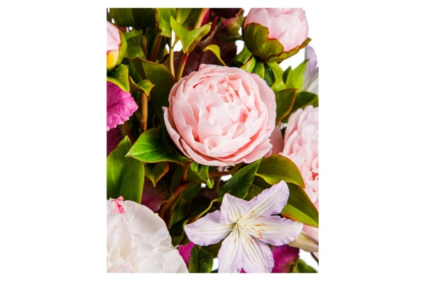 Букет пионов с клематисами из холодного фарфора