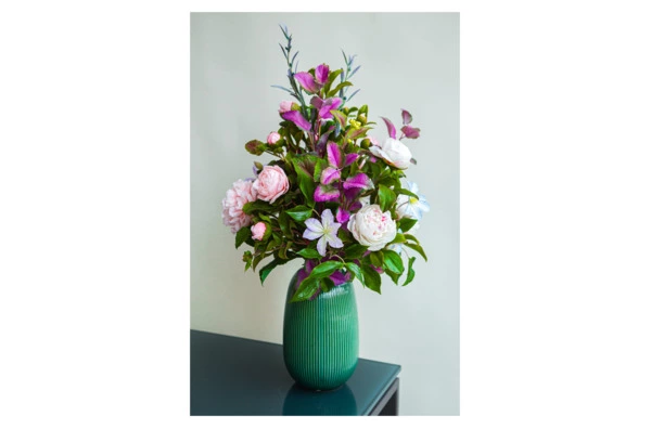 Букет пионов с клематисами из холодного фарфора