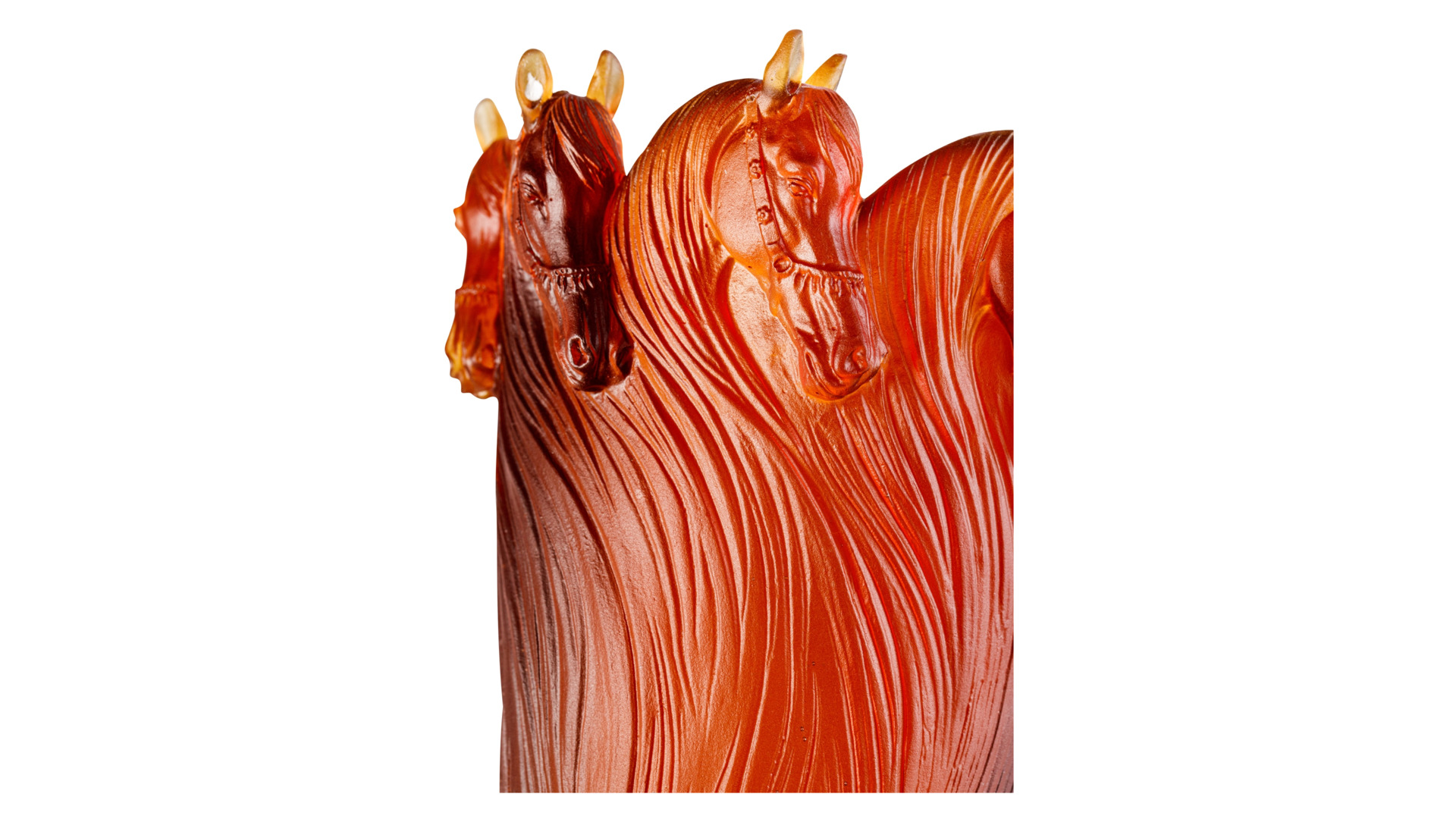 Ваза Cristal de Paris Королевская лошадь 20 см, янтарная