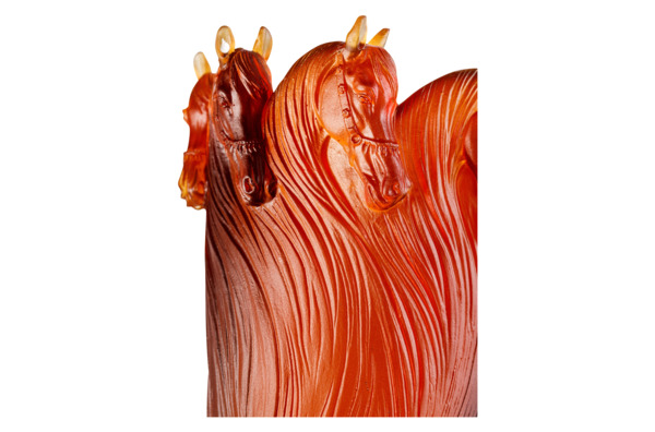 Ваза Cristal de Paris Королевская лошадь 20 см, янтарная
