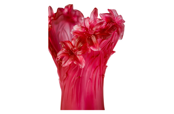 Ваза Cristal de Paris Лилии 20 см, красная