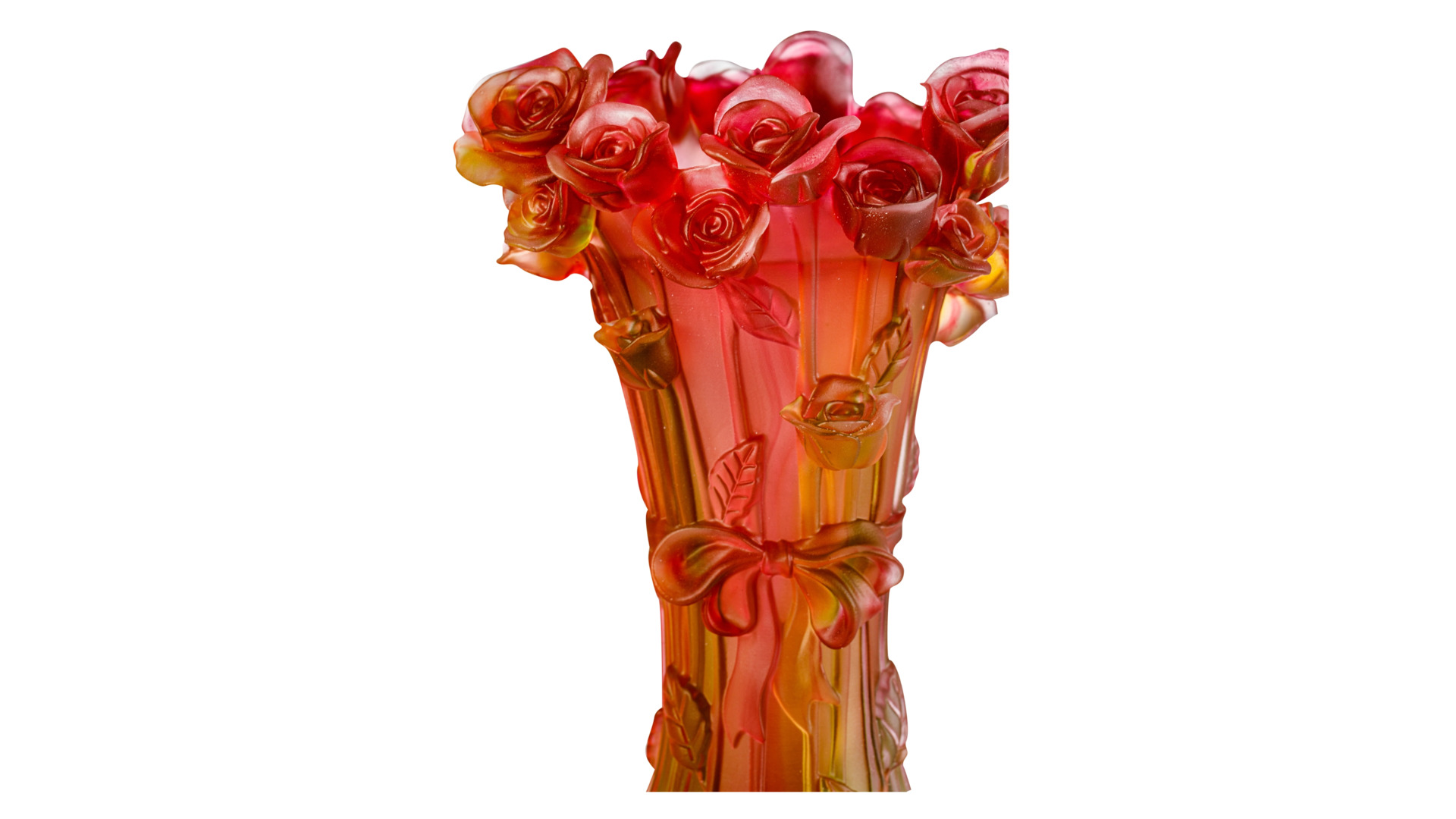 Ваза Cristal de Paris Розы 20 см, разноцветная