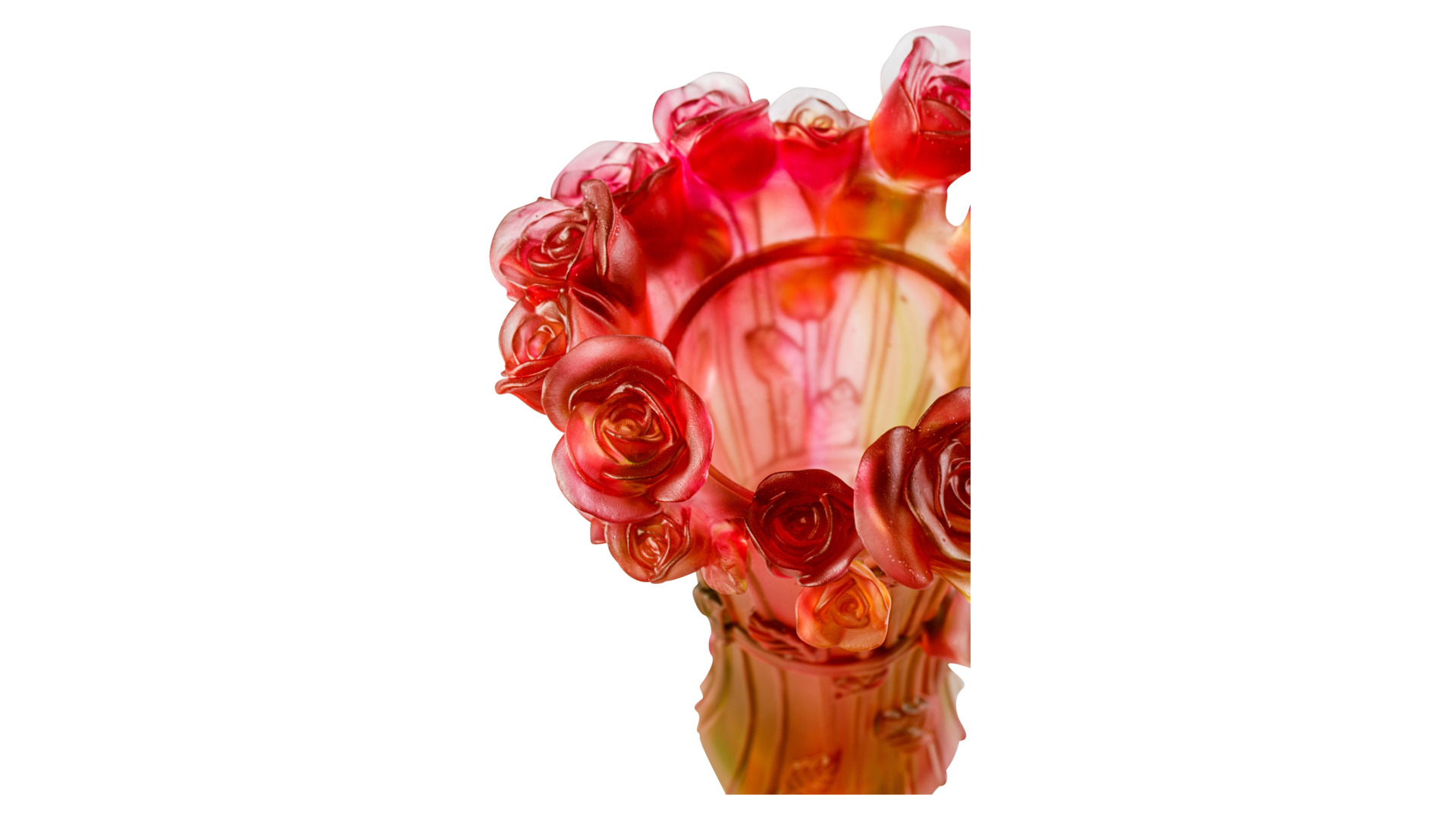 Ваза Cristal de Paris Розы 20 см, разноцветная