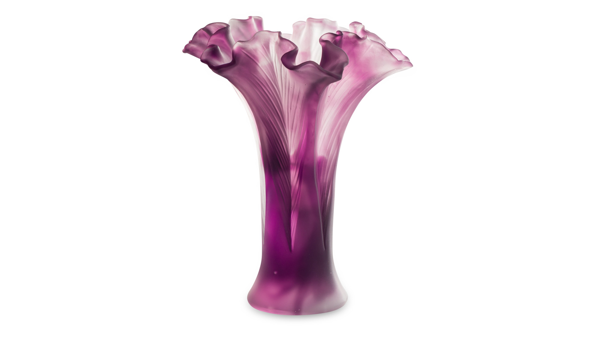 Ваза Cristal de Paris Лист 20 см, пурпурная