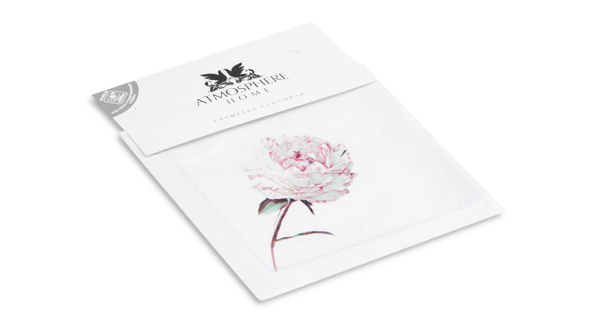 Салфетка сервировочная Atmosphere Номе Пион белый 40х40 см, хлопок