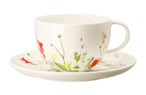 Чашка чайно-кофейная с блюдцем Rosenthal Дикие цветы 300 мл, фарфор костяной