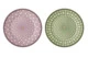 Набор тарелок десертных Rosenthal Swarovski Сигнум 18 см, 2 шт, фарфор, зеленый, розовый