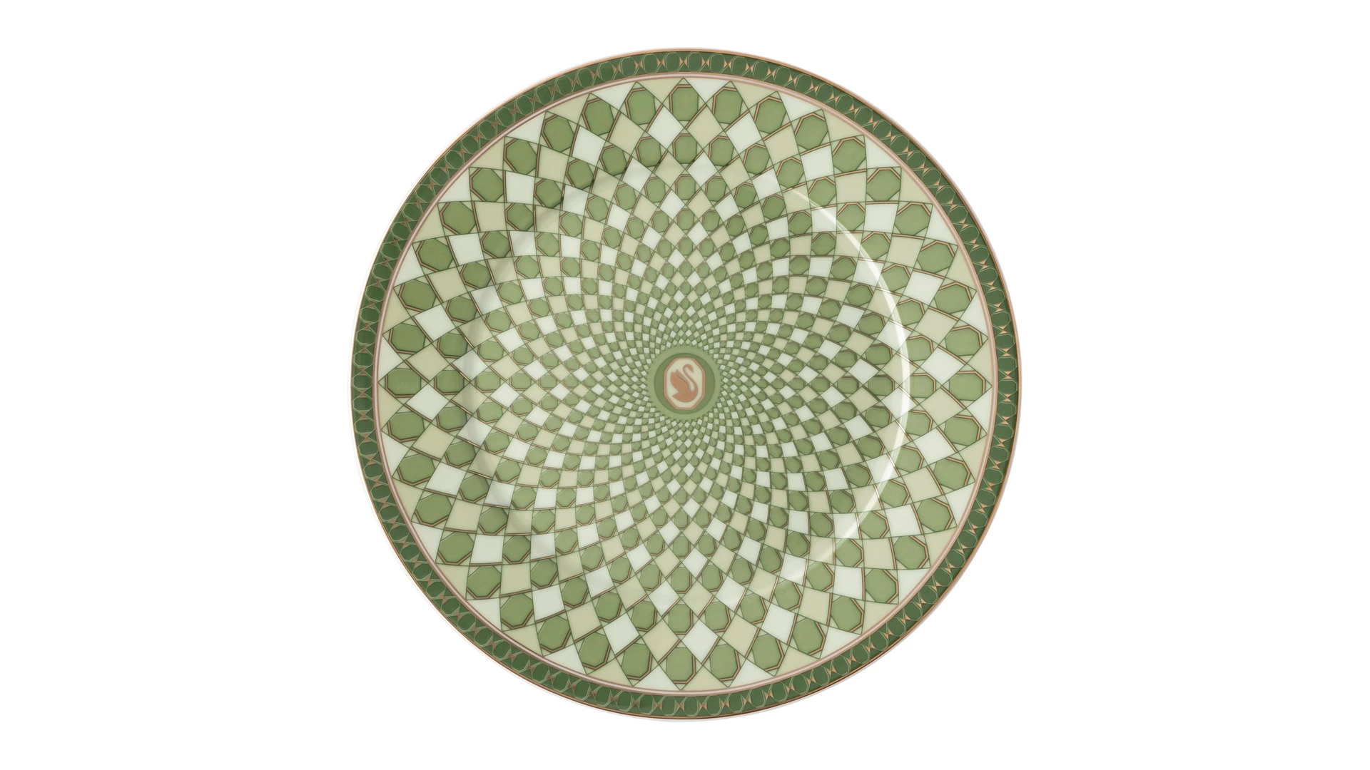 Набор тарелок десертных Rosenthal Swarovski Сигнум 18 см, 2 шт, фарфор, зеленый, розовый