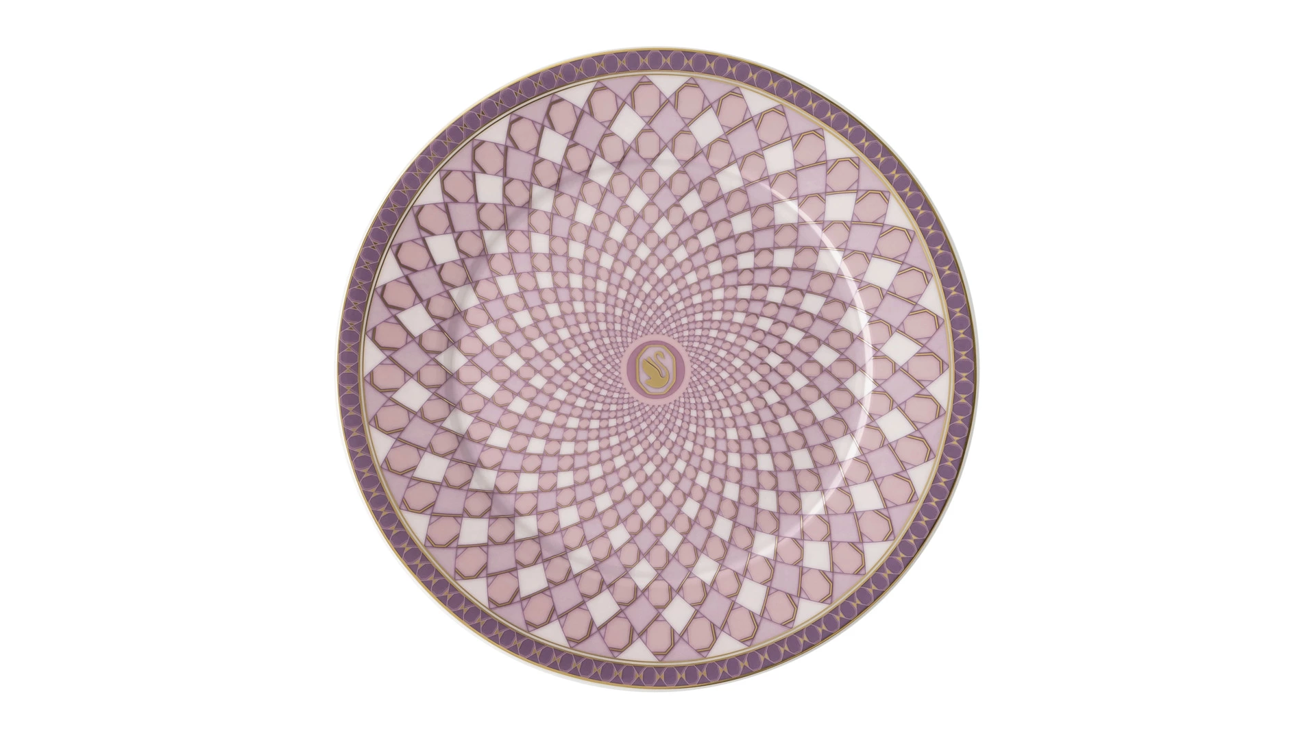 Набор тарелок десертных Rosenthal Swarovski Сигнум 18 см, 2 шт, фарфор, зеленый, розовый