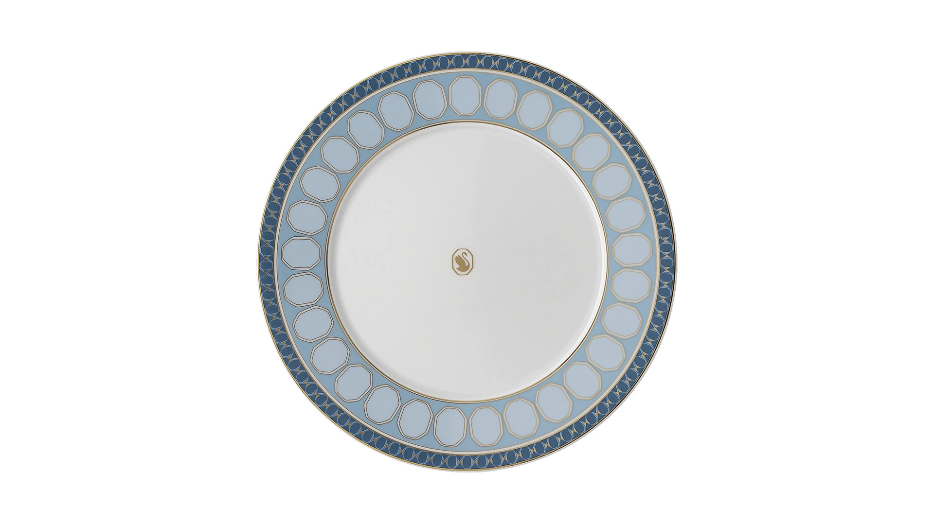 Тарелка закусочная Rosenthal Swarovski Сигнум 23 см, фарфор, голубая