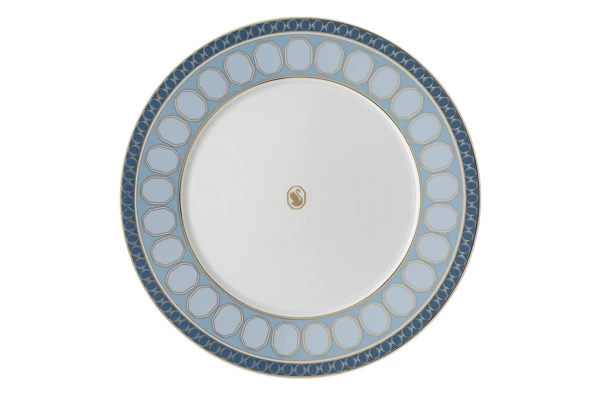 Тарелка закусочная Rosenthal Swarovski Сигнум 23 см, фарфор, голубая