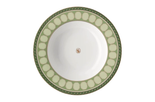 Тарелка суповая Rosenthal Swarovski Сигнум 24 см, фарфор, зеленая