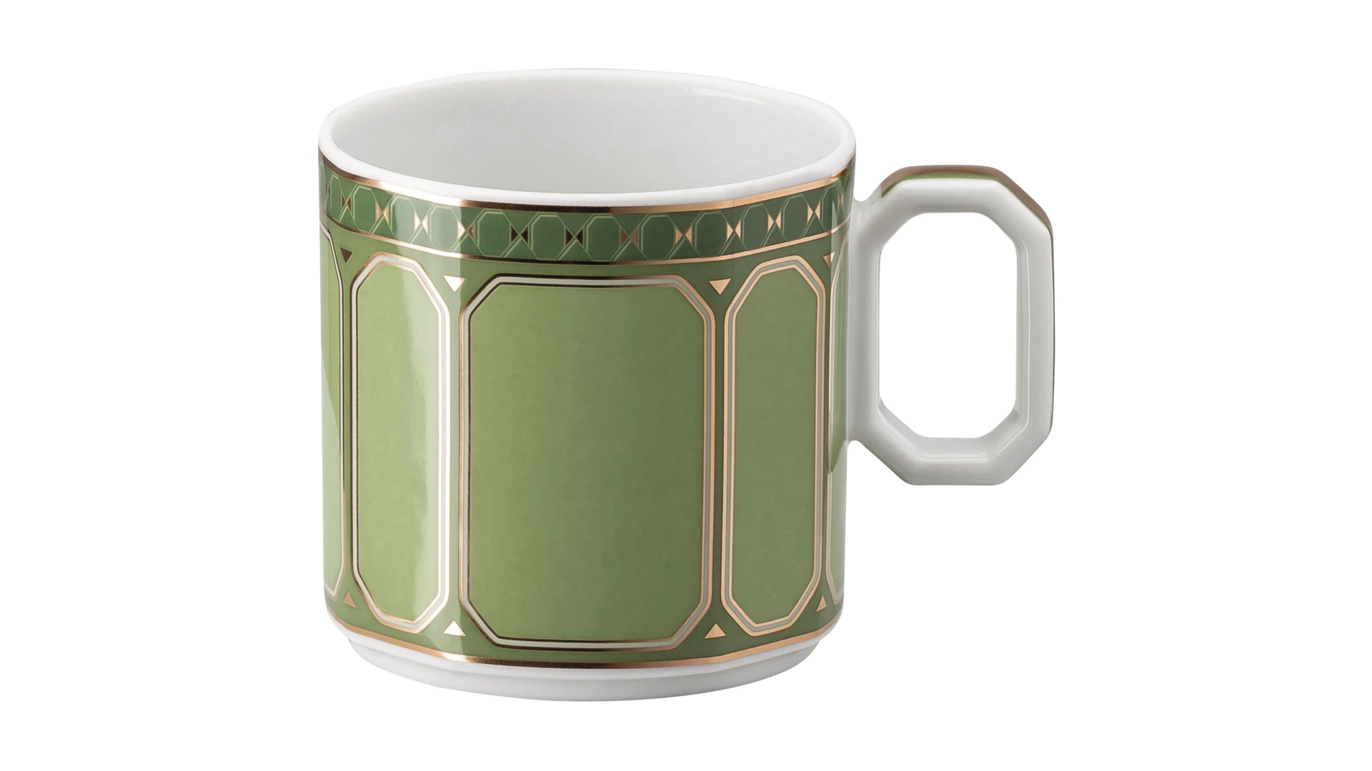 Набор чашек для эспрессо с блюдцами Rosenthal Swarovski Сигнум 80 мл, 2 шт, фарфор, зеленый, розовый