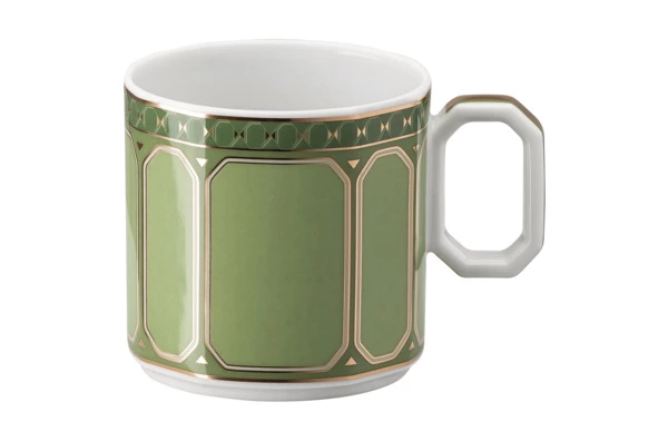 Набор чашек для эспрессо с блюдцами Rosenthal Swarovski Сигнум 80 мл, 2 шт, фарфор, зеленый, розовый