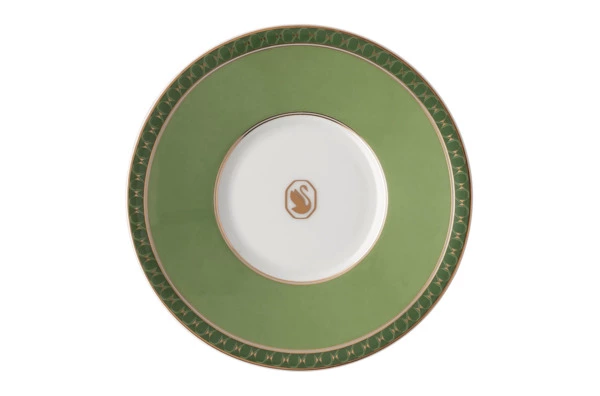 Набор чашек для эспрессо с блюдцами Rosenthal Swarovski Сигнум 80 мл, 2 шт, фарфор, зеленый, розовый