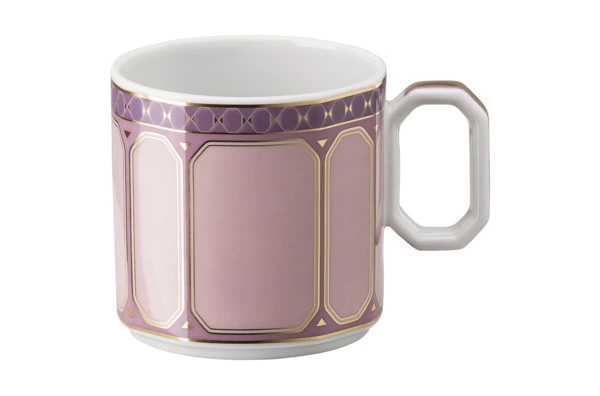 Набор чашек для эспрессо с блюдцами Rosenthal Swarovski Сигнум 80 мл, 2 шт, фарфор, зеленый, розовый