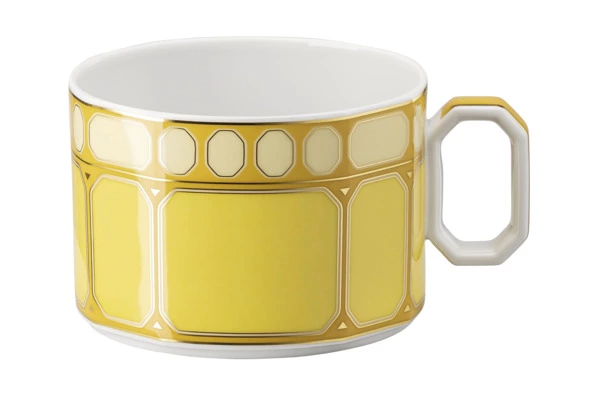 Чашка чайная с блюдцем Rosenthal Swarovski Сигнум 260 мл, фарфор, желтая