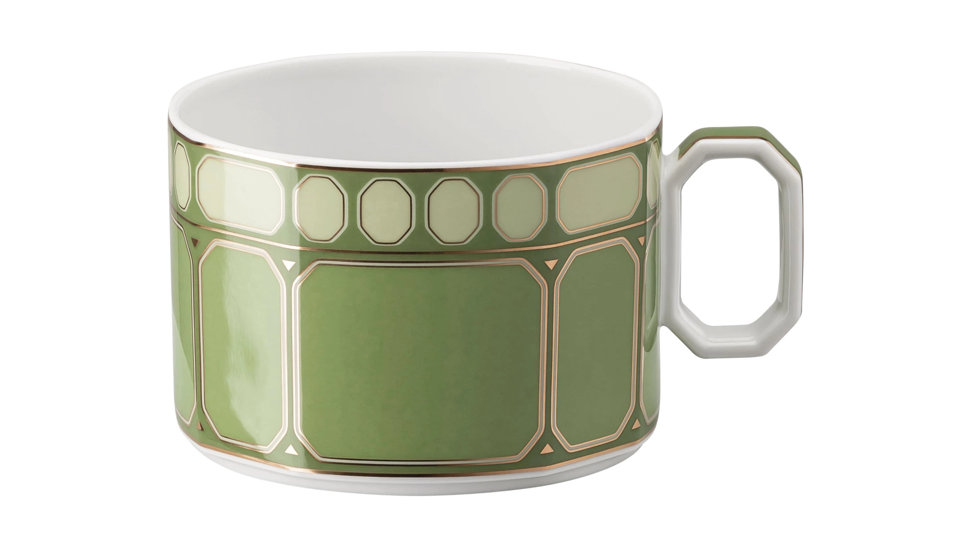 Набор чашек чайных с блюдцами Rosenthal Swarovski Сигнум 260 мл, 2 шт, фарфор, зеленый, розовый