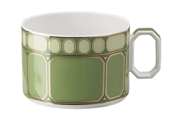 Набор чашек чайных с блюдцами Rosenthal Swarovski Сигнум 260 мл, 2 шт, фарфор, зеленый, розовый
