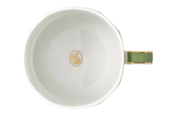 Набор чашек чайных с блюдцами Rosenthal Swarovski Сигнум 260 мл, 2 шт, фарфор, зеленый, розовый